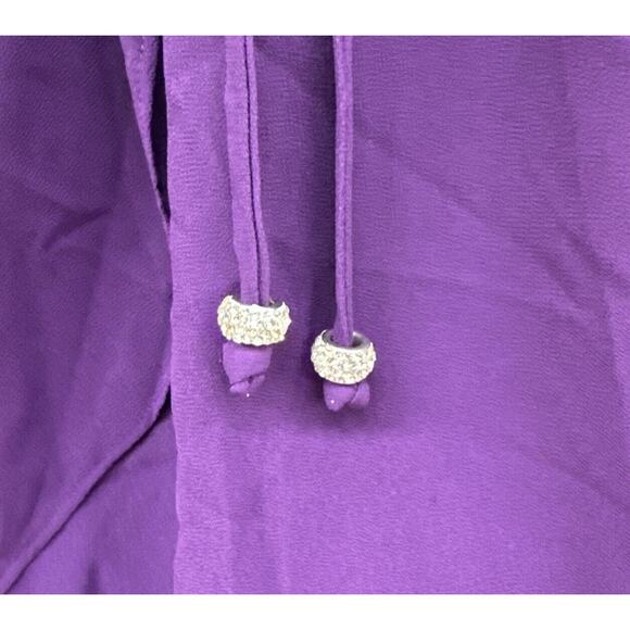 NWT Sz 14 Jessica Howard Purple Faux Wrap Dress. Belt Has Rhinestone Rings. - Picture 2 of 6